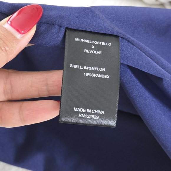 NWT Michael Costello x Revolve Nico Halter Midi Cocktail Dress in Navy, Size XS - Picture 10 of 11